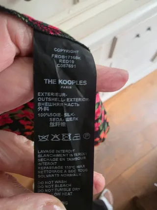 Vestido floral The Kooples talla 38. Seda.