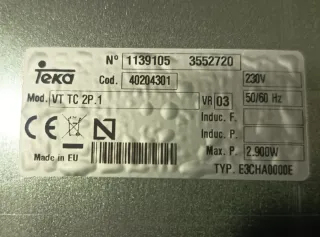 Placa Vitrocerámica Teka 2 fuegos