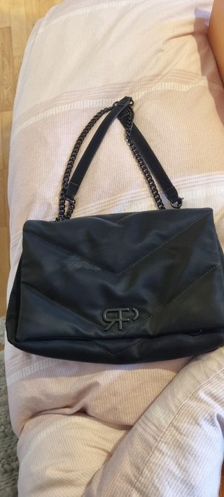 Bolso negro acolchado mujer