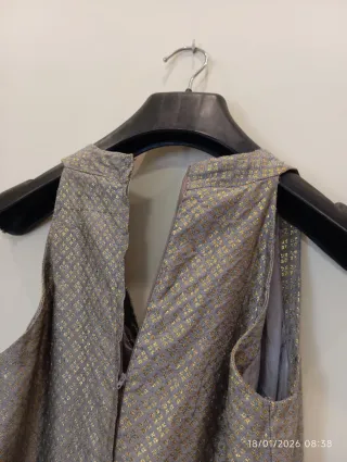 Abito elegante vintage oro e grigio carnevale