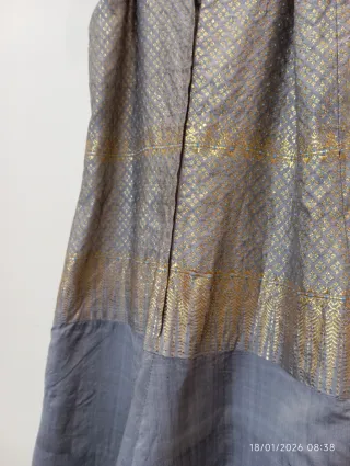 Abito elegante vintage oro e grigio carnevale