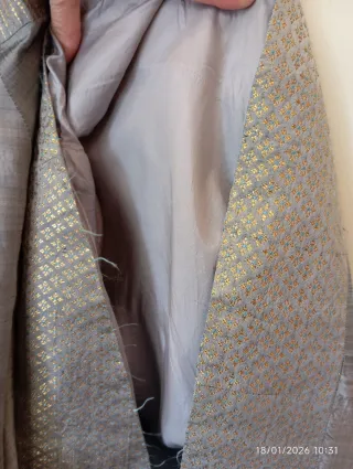 Abito elegante vintage oro e grigio carnevale