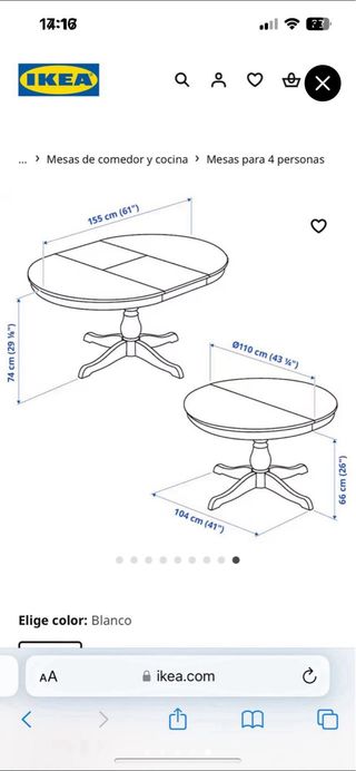 Mesa redonda extensible Ikea