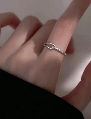 Conjunto pulsera y anillo plateado