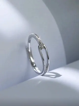 Conjunto pulsera y anillo plateado