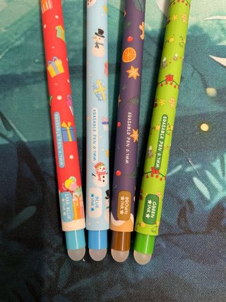 Set 4 penne cancellabili tema natalizio