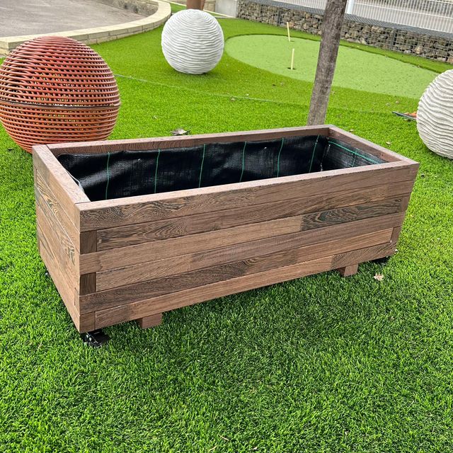 Jardinera Rectangular Madera Tropical