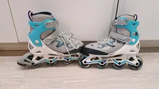 Patines en línea grises y turquesa T35-38
