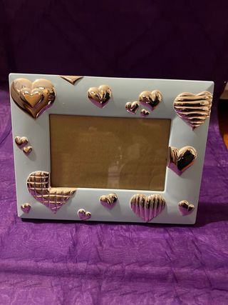 Cornice portafoto cuori azzurro chiaro