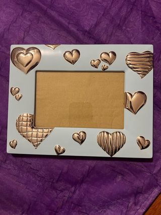 Cornice portafoto cuori azzurro chiaro