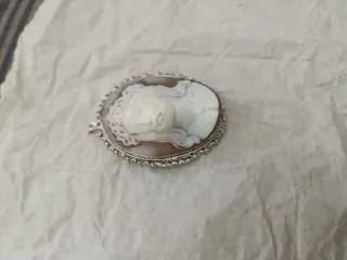 Spilla Cameo 45mm Volto Gesù Argento 925