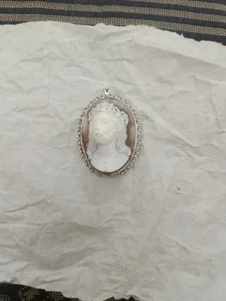 Spilla Cameo 45mm Volto Gesù Argento 925