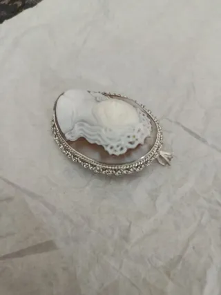 Spilla Cameo 45mm Volto Gesù Argento 925