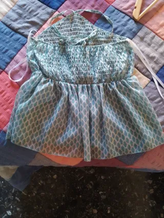 Top azul estampado T.11-12