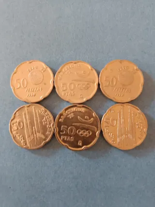 JC - 6 Monedas - 50 Pesetas