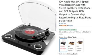 Tocadiscos ION Audio MAX negro