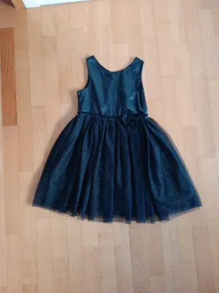 Vestido de gala niña azul marino