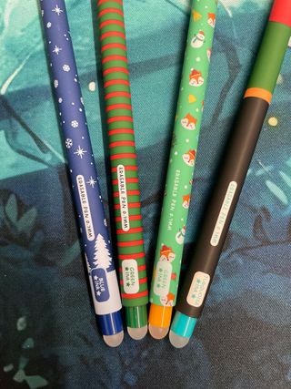 Set 4 penne cancellabili tema natalizio