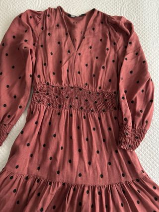Vestido Zara lunares negro talla XS