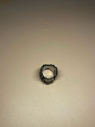 Anillo negro Plata Calavera