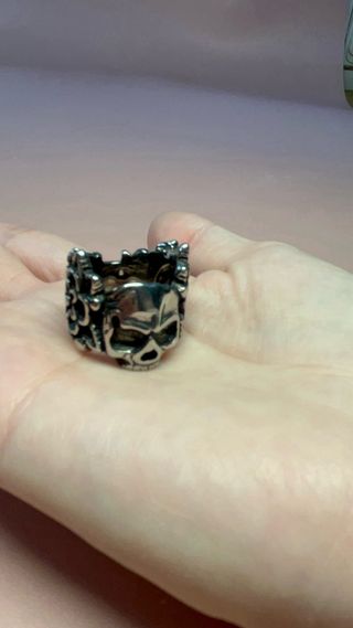 Anillo negro Plata Calavera