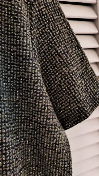 Vestido Zara corto tweed negro y dorado