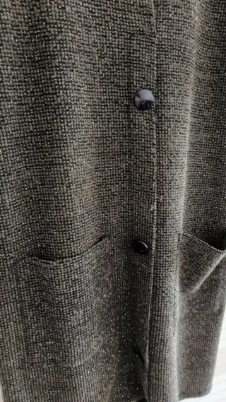 Vestido Zara corto tweed negro y dorado