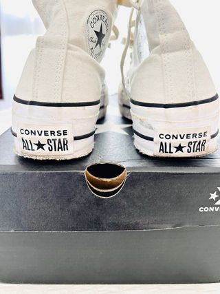 Converse plataforma blancas