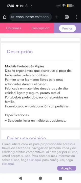 Mochila Portabebés Mipies
