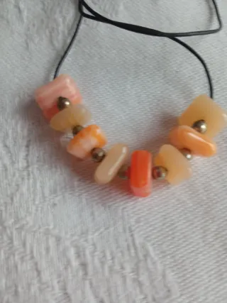 Pack Jersey de punto naranja y blanco +Collar