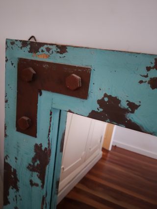 Espejo rústico envejecido madera y metal