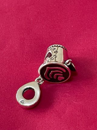 Colgante Taza Corazón Rojo Plata