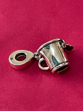 Colgante Taza Corazón Rojo Plata