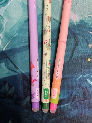 Set 3 penne cancellabili animali