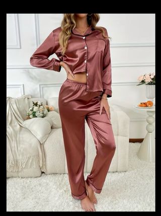 Pijama satén manga larga talla M