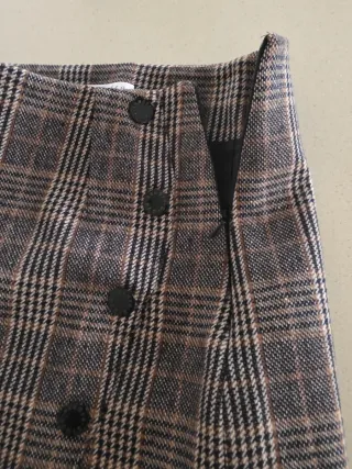 Falda Sandro Lana Cuadros Talla 38