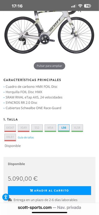 Bicicleta Scott Foil RC 30 2025 T L