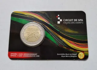 Moneda 2€ Bélgica 2025 en coincard Circuito Spa.