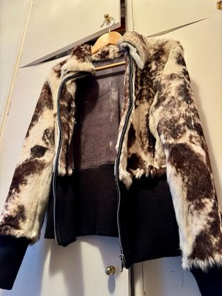 Chaqueta de doble cara, de piel natural para chica