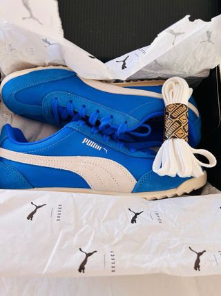 Zapatillas Puma Azul y Blanco Ante