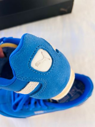 Zapatillas Puma Azul y Blanco Ante