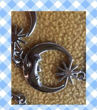 Cinturón cadena luna sol plateado gótico