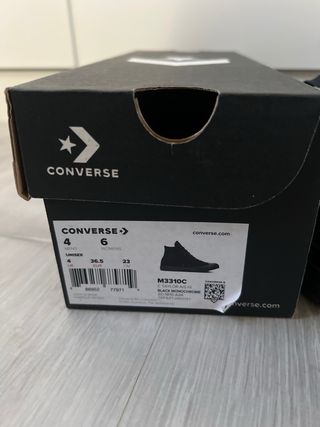 Zapatillas Converse Unisex Negras Talla 36.5