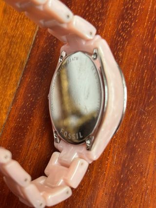 Reloj Fossil Rosa y Blanco con Bisel Brillante