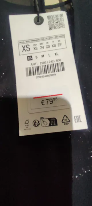 Blusa Zara Negra Bordada.