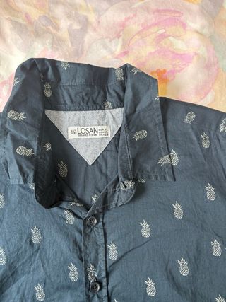 Camisa Logan Estampada Piñas Azul