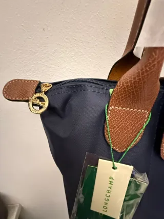 Bolso Longchamp Plegable Azul Marrón