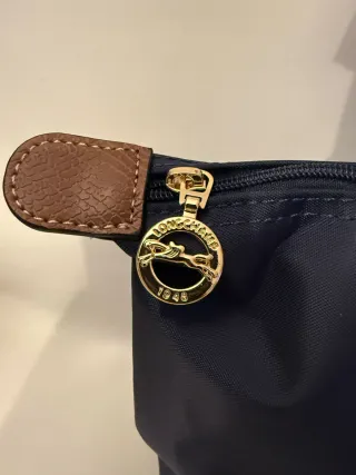 Bolso Longchamp Plegable Azul Marrón