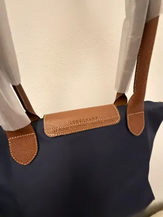 Bolso Longchamp Plegable Azul Marrón