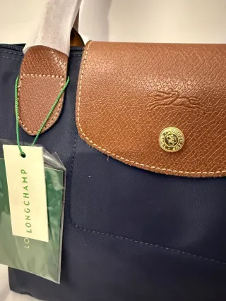 Bolso Longchamp Plegable Azul Marrón